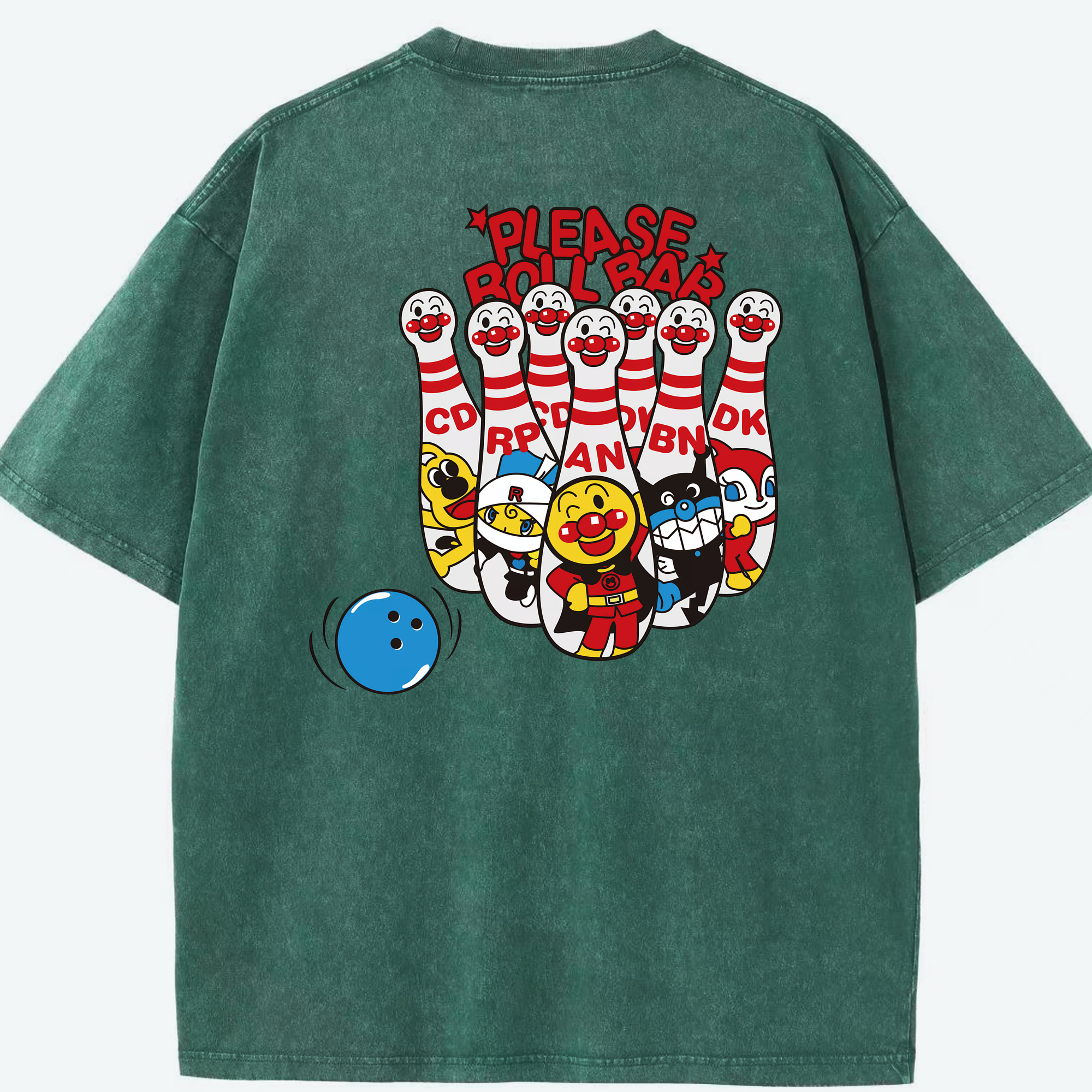 （画像用） アンパンマン Anpanman 綿100% ヴィンテージ風 半袖Tシャツ（背面プリント）